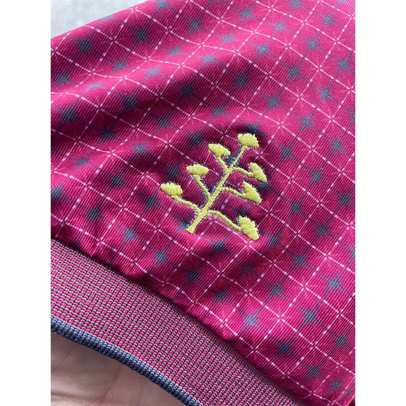 Greyson Polo Shirt Mens Large Pink Gray Starburst Golf Sporty Athleisure Tennis - Picture 8 of 8